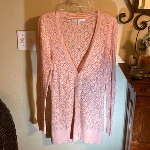 Lauren Conrad cotton peach cardigan, size S